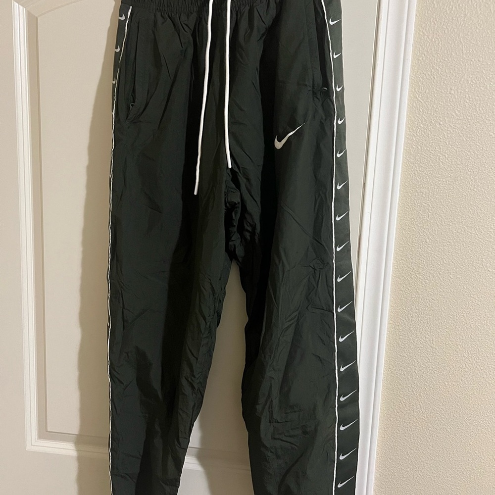 Nike Men's Black Joggers with White Accents